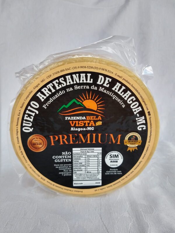 Queijo Artesanal Premium Fazenda Bela Vista 45 dias 1kg (Bronze no Mundial de Queijos da França em 2019)
